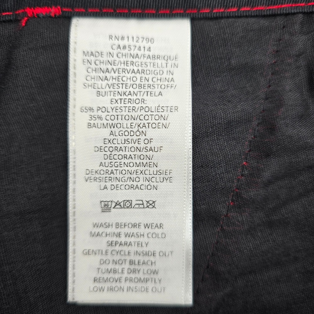 True Religion Cargo Pants Mens Contrast Stitch Jet Black Red 108335 Size 34 NWT - Picture 10 of 13